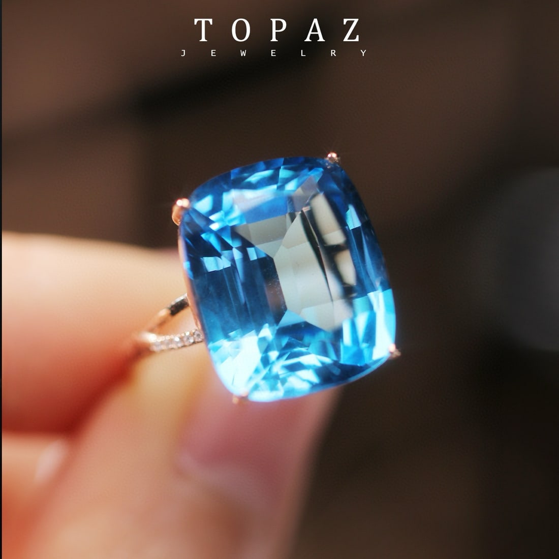 14k Gold 25.46 Ct Natural Topaz & Diamond Pendant( Without Chain ) - 6