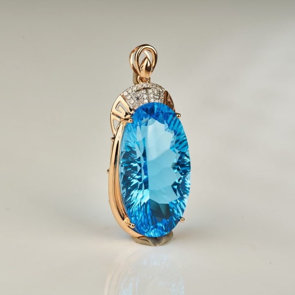 14k Gold 15.52 Ct Natural Topaz Ring - 7