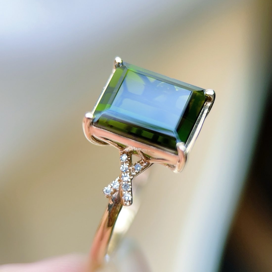14k Gold 4.65 Ctw Natural Tourmaline & Diamond Ring - 5