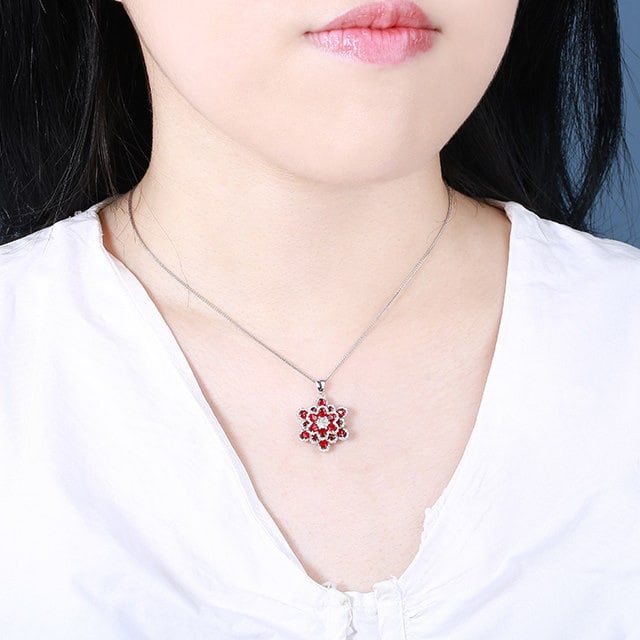 14k Gold 3.09 Ctw Natural Ruby & Diamond Pendant( Without Chain ) - 6