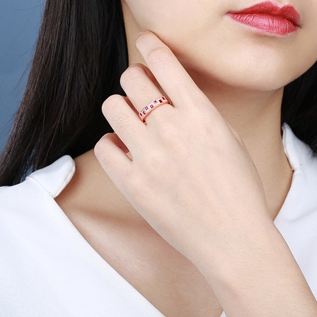 14k Gold 0.48 Ctw Natural Ruby & Diamond Ring - 6