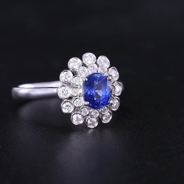 14k Gold 1.68 Ctw Natural Sapphire & Diamond Ring - 3