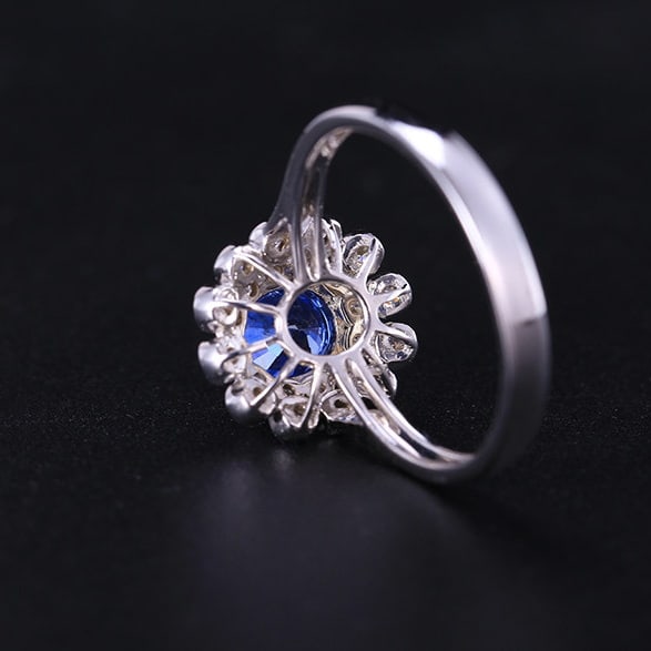 14k Gold 1.68 Ctw Natural Sapphire & Diamond Ring - 4