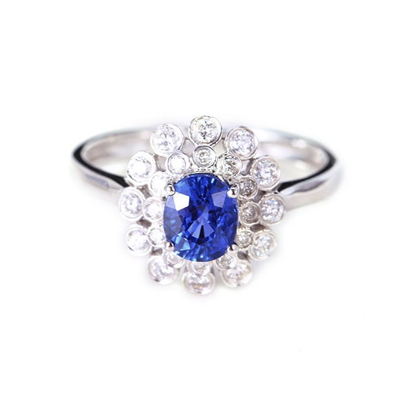 14k Gold 1.68 Ctw Natural Sapphire & Diamond Ring - 5