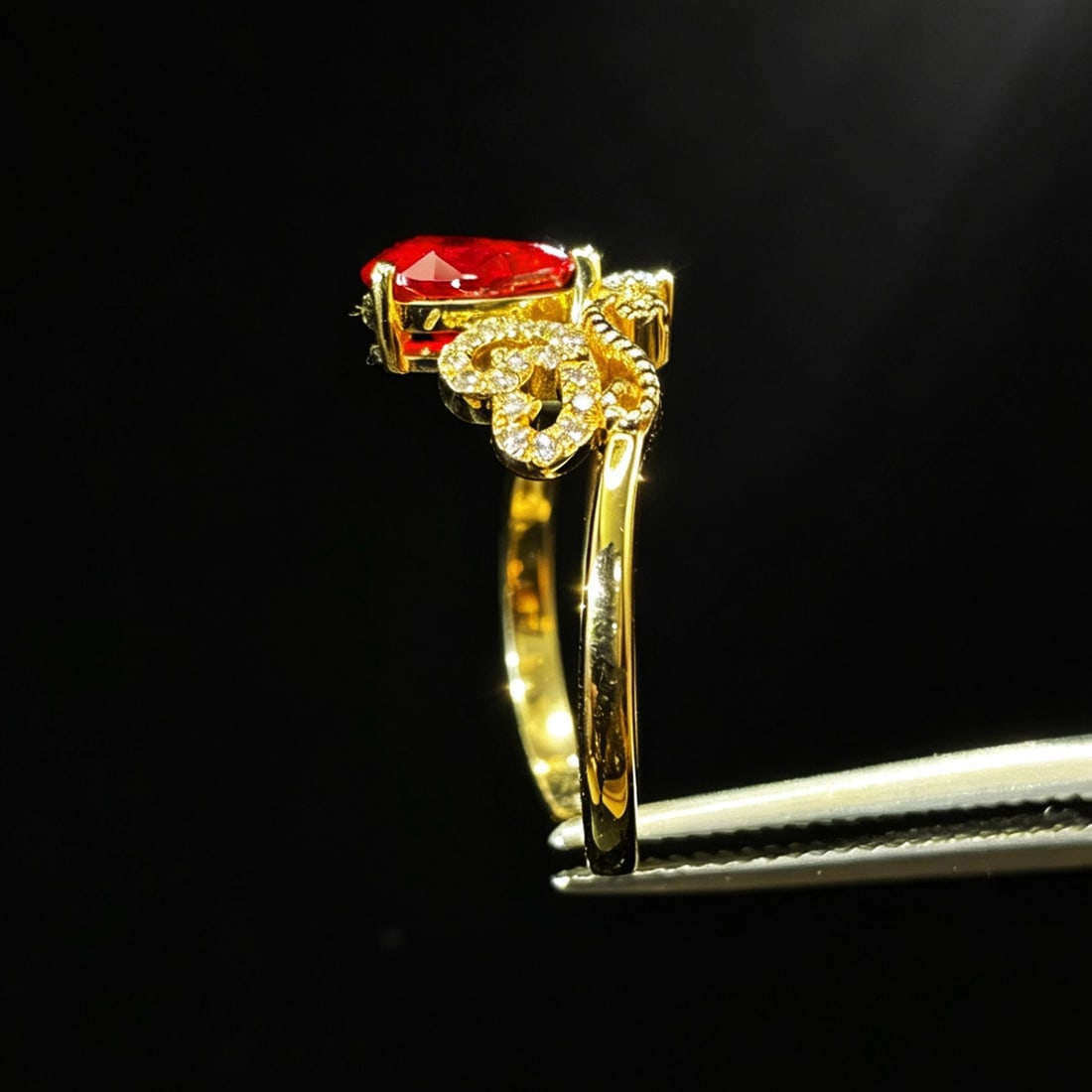 14k Gold 1.16 Ctw Natural Ruby & Diamond Ring - 4