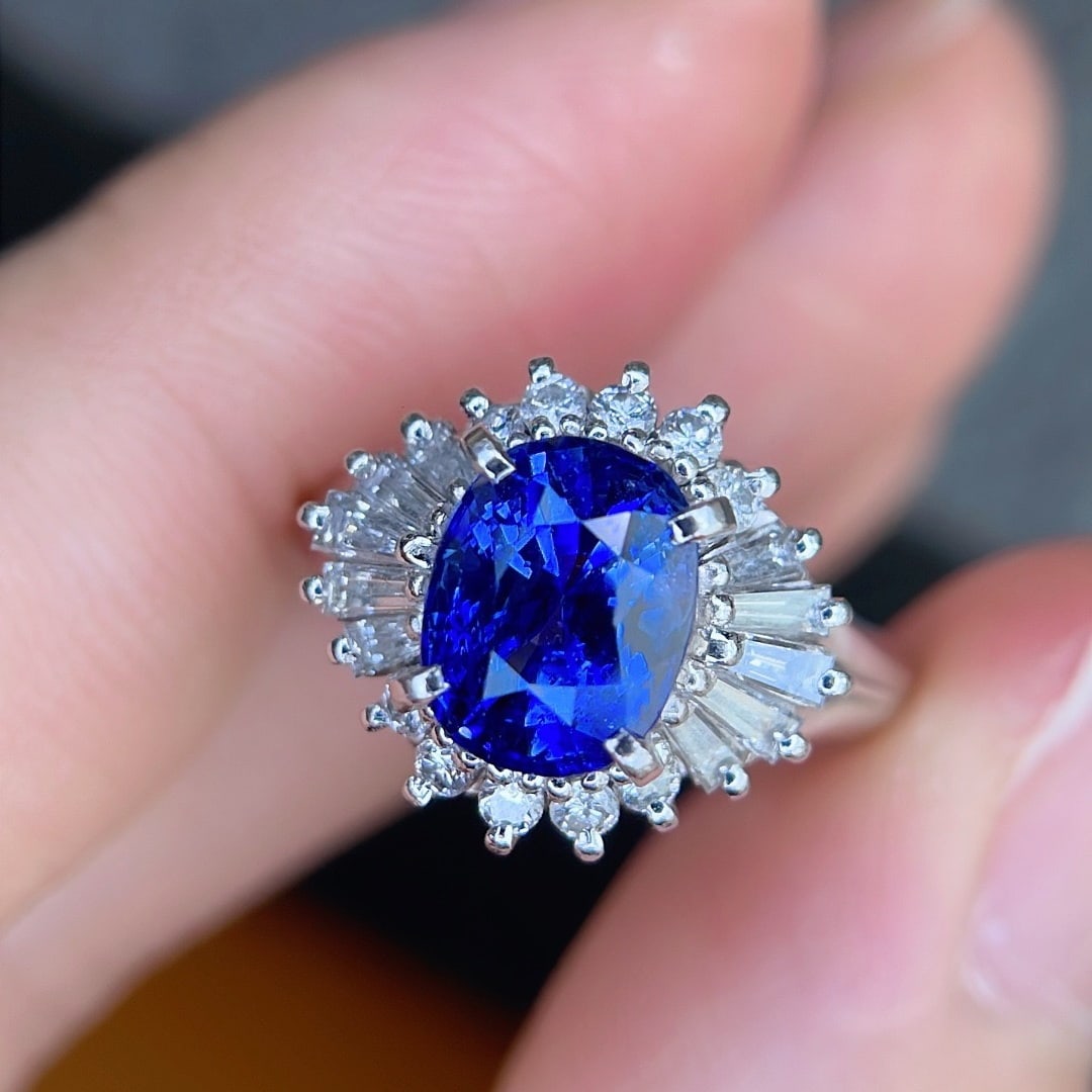 14k Gold 2.80 Ctw Natural Sapphire & Diamond Ring - 2