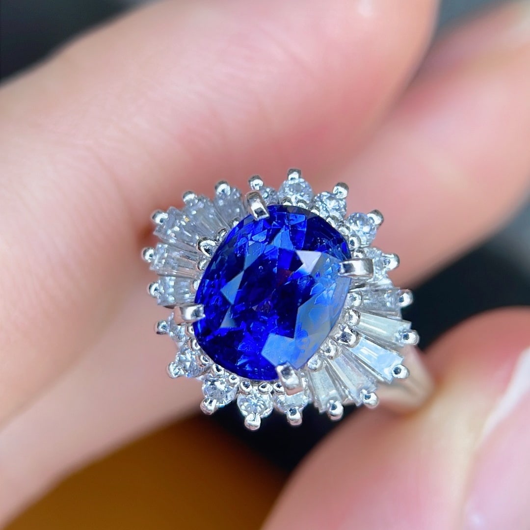 14k Gold 2.80 Ctw Natural Sapphire & Diamond Ring - 4