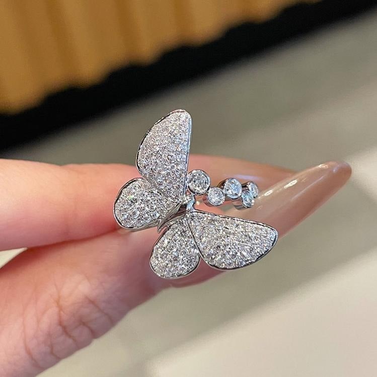 14k Gold 0.8 Ct Natural H Diamond & Butterfly Ring: Ref:231184089 // gold content:14k gold // ring size:7. 25us // // main gemstone:diamond // shape:round // carat weight:0. 8ct // clarity grade:vs-si // color:h // treatment:natural // cut grade:g //