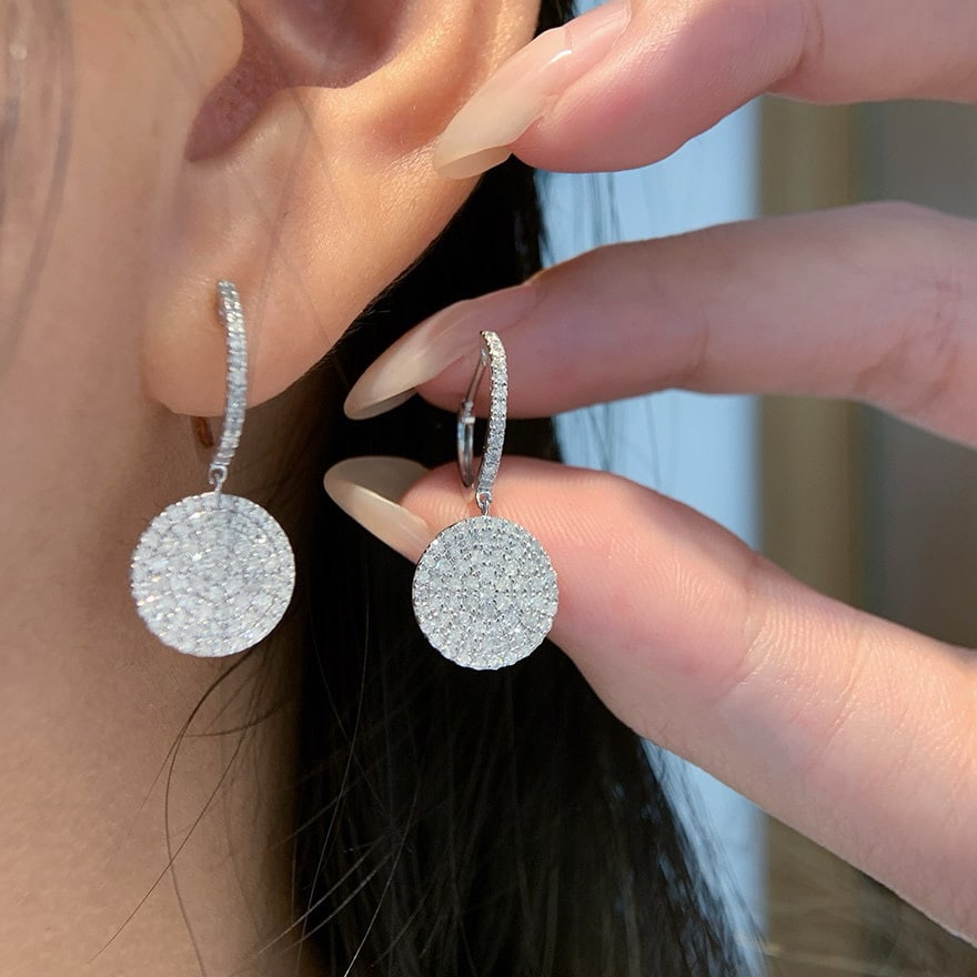 14k Gold 1 Ct Natural H Diamond Earrings - 2