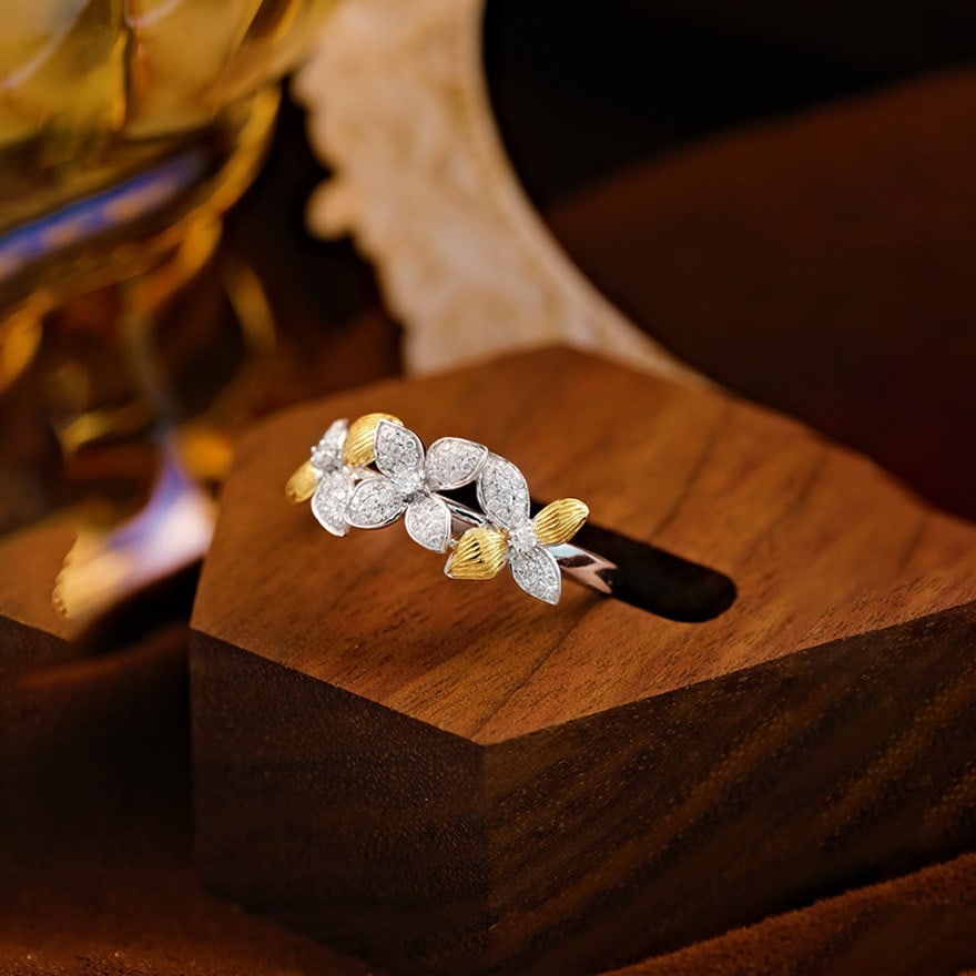 14k Gold 0.5 Ct Natural H Diamond Ring - 2