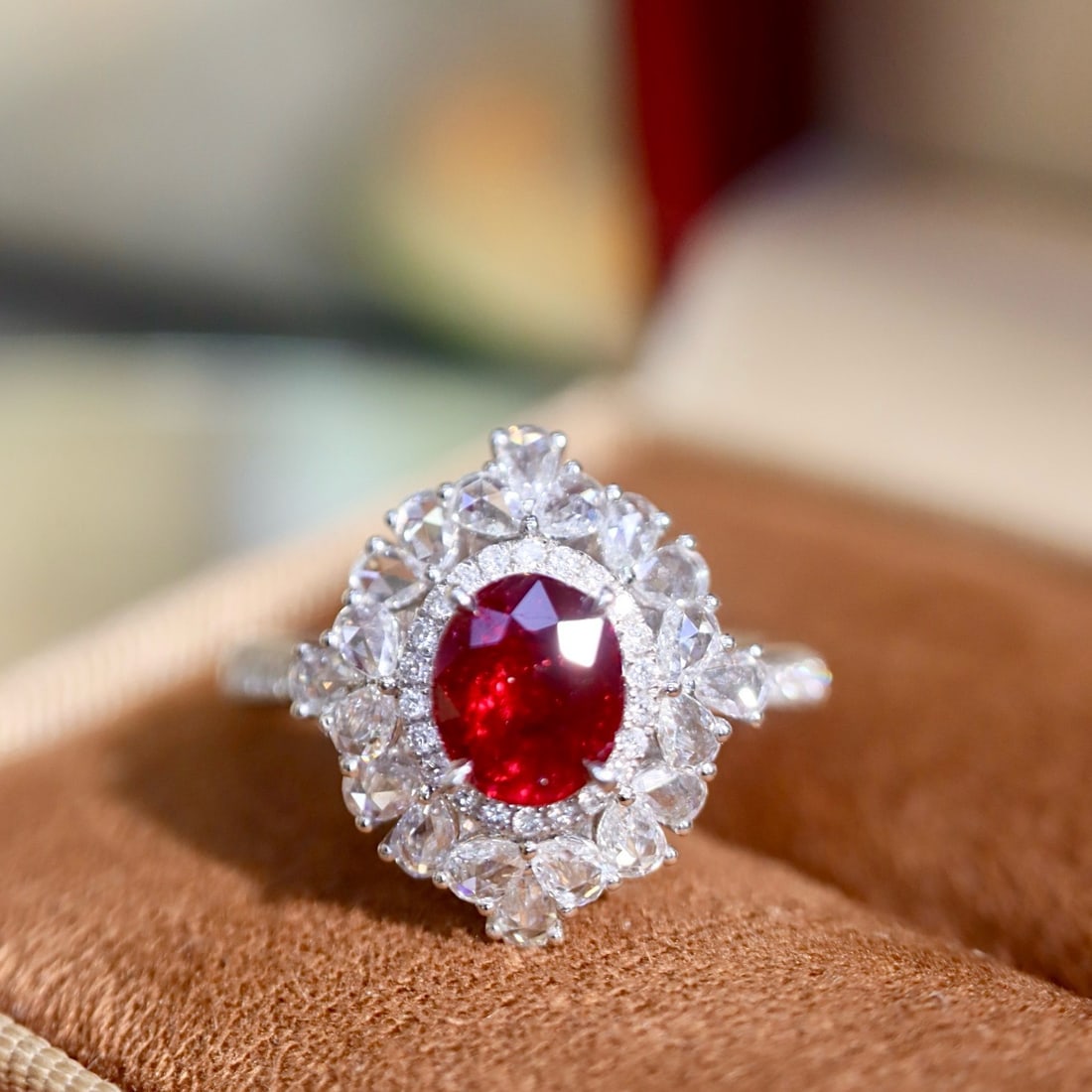 14k Gold 1.74 Ctw Vivid Red Natural Ruby & Diamond Ring - 3