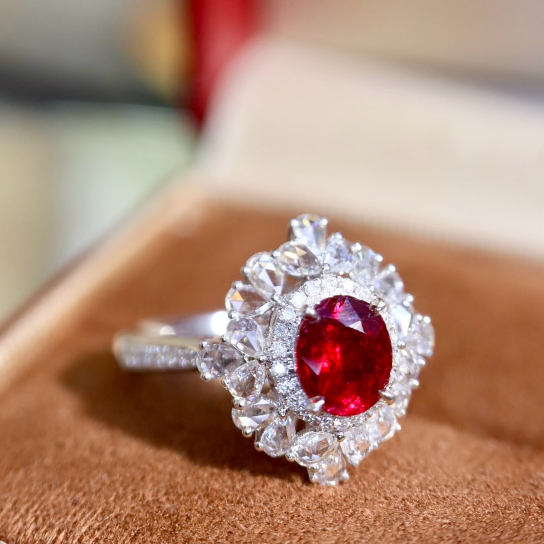 14k Gold 1.74 Ctw Vivid Red Natural Ruby & Diamond Ring - 4