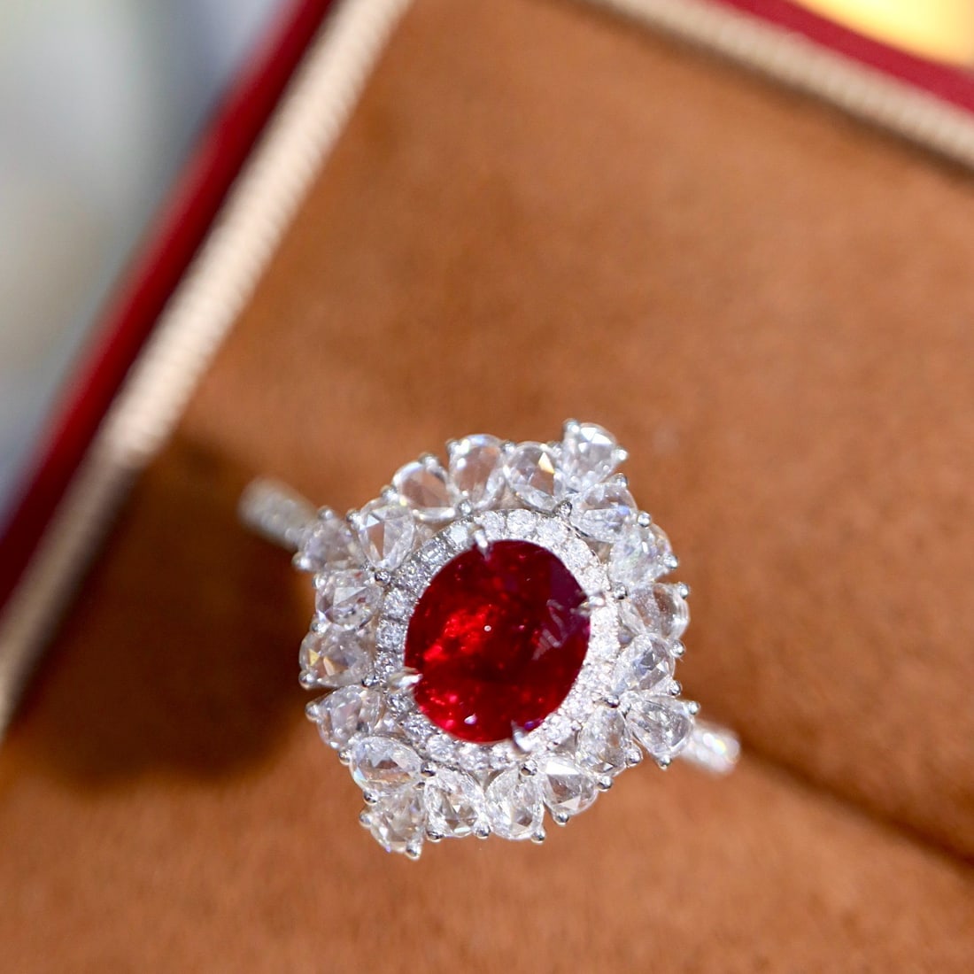 14k Gold 1.74 Ctw Vivid Red Natural Ruby & Diamond Ring - 5