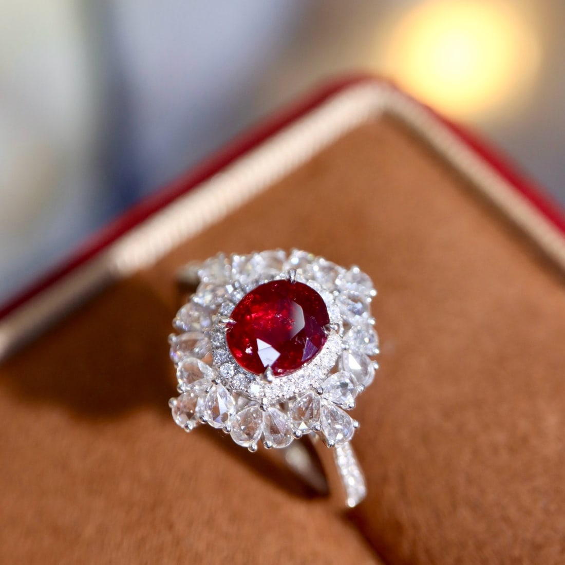 14k Gold 1.74 Ctw Vivid Red Natural Ruby & Diamond Ring - 6