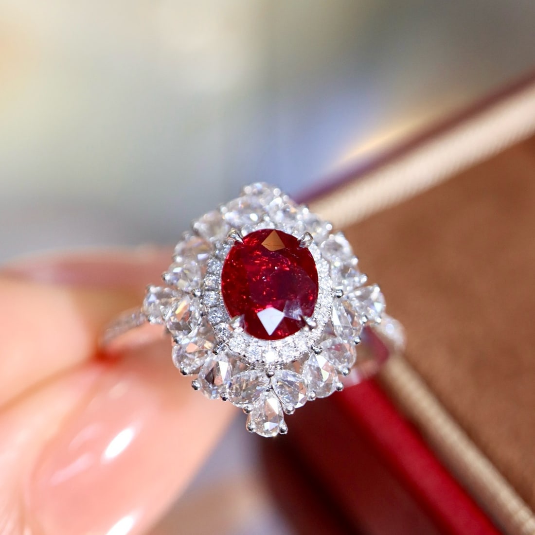 14k Gold 1.74 Ctw Vivid Red Natural Ruby & Diamond Ring - 8