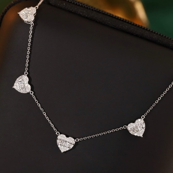14k Gold 0.76 Ct Natural H Diamond Necklace: Ref:231184144 // gold content:14k gold // main gemstone:diamond // shape:multiple // carat weight:0. 76ct // clarity grade:vs-si // color:h // treatment:natural // Condition: New Low Estimate: