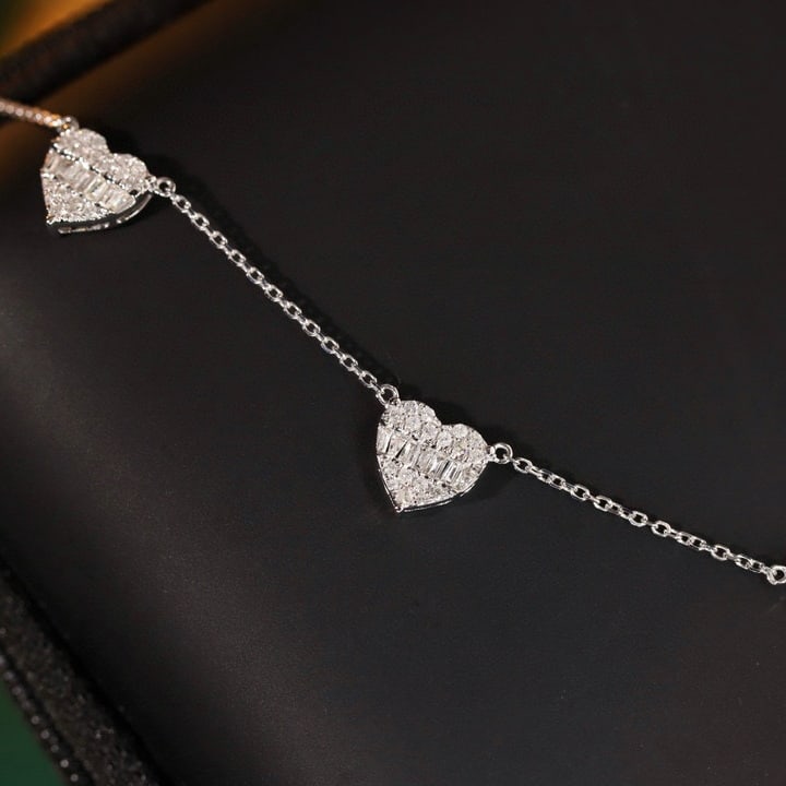 14k Gold 0.76 Ct Natural H Diamond Necklace - 2