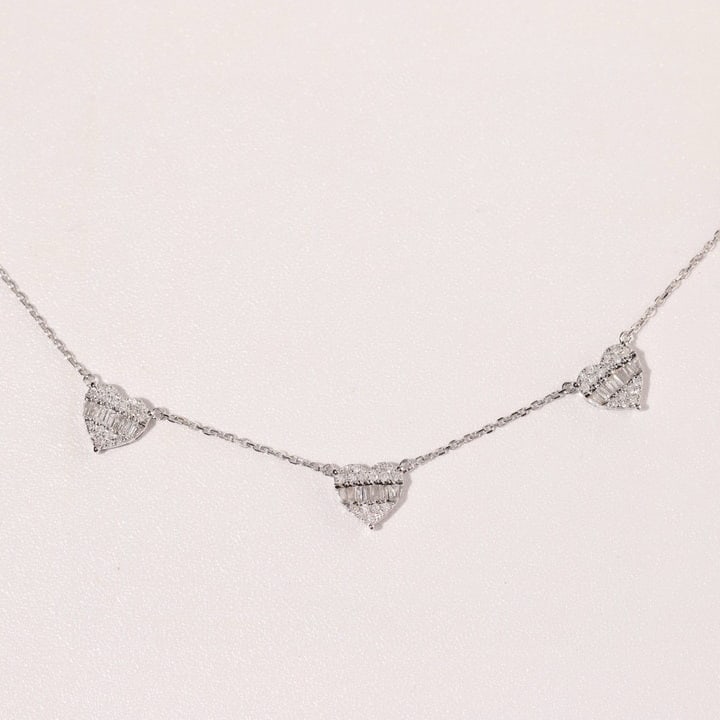 14k Gold 0.76 Ct Natural H Diamond Necklace - 3