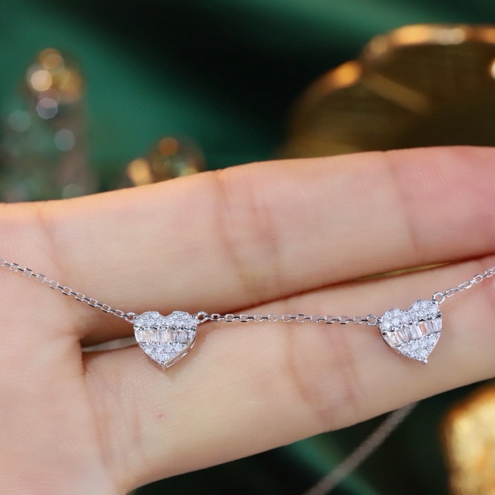 14k Gold 0.76 Ct Natural H Diamond Necklace - 4