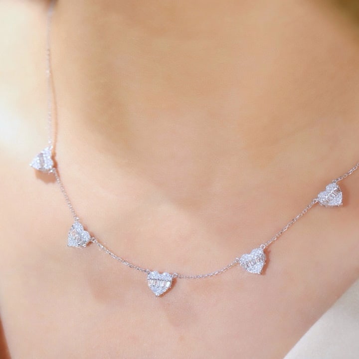 14k Gold 0.76 Ct Natural H Diamond Necklace - 6