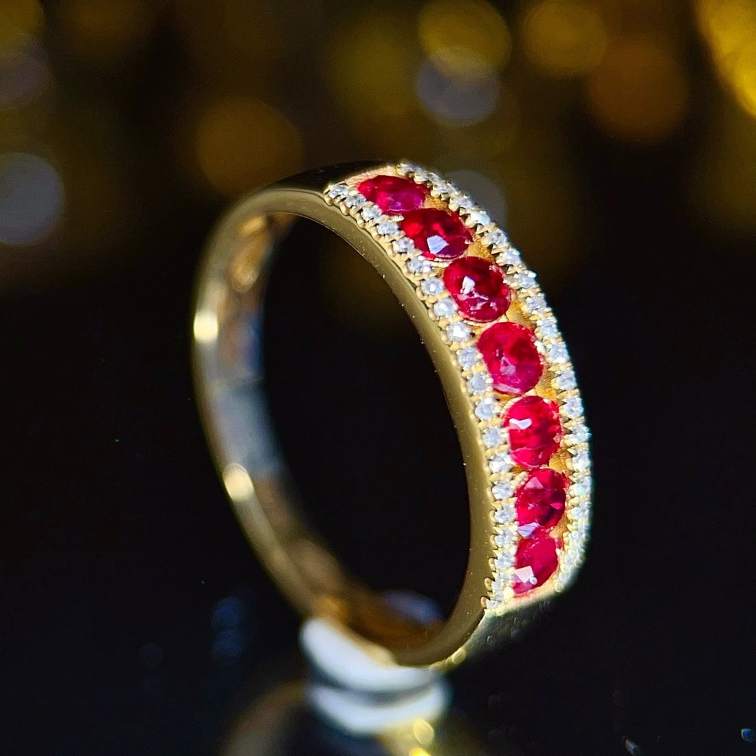14k Gold 0.85 Ct Natural Ruby & Diamond Ring - 3