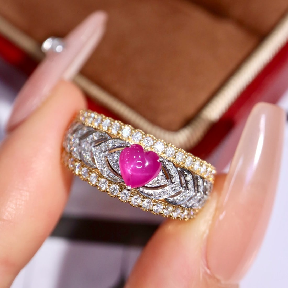 14k Gold 1.09 Ctw Natural Ruby & Diamond Ring - 6