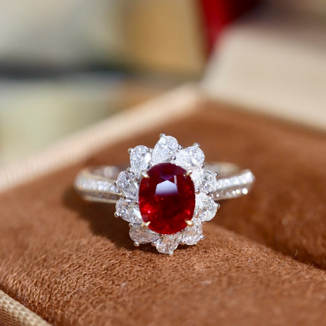 14k Gold 1.80 Ctw Vivid Red Natural Ruby & Diamond Ring - 2
