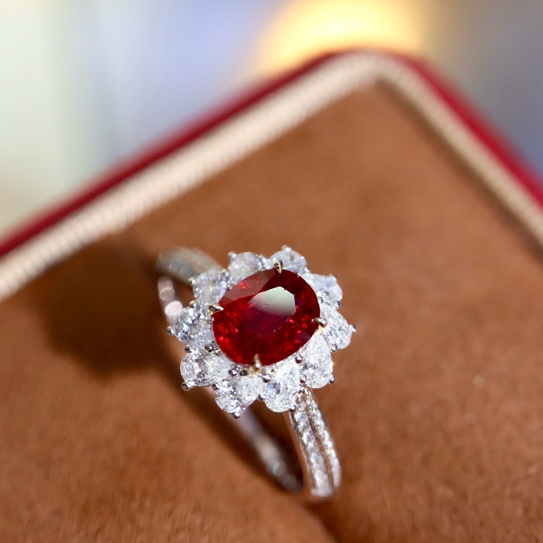 14k Gold 1.80 Ctw Vivid Red Natural Ruby & Diamond Ring - 5