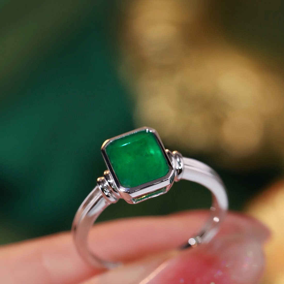 14k Gold 1.49 Ct Natural Emerald Ring - 6