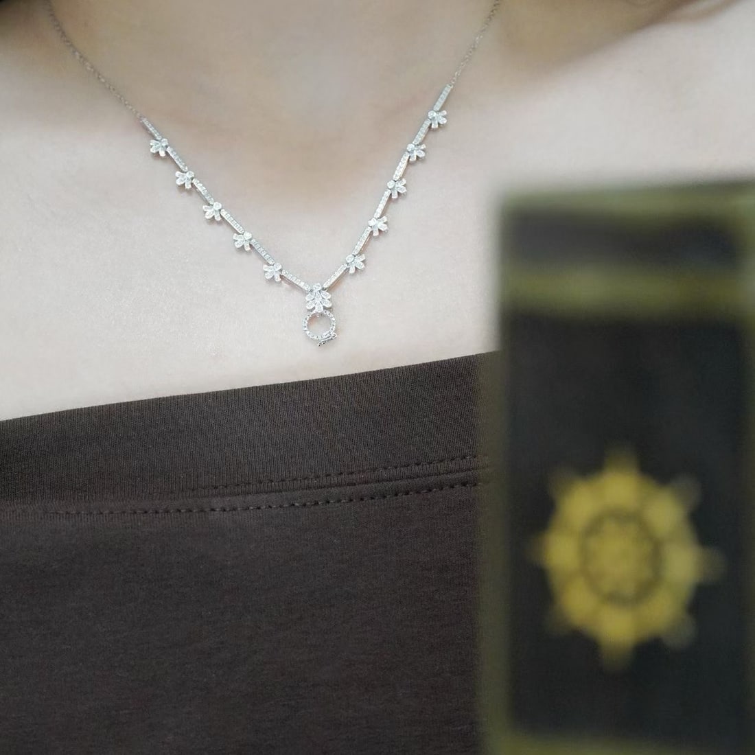 14k Gold 0.85 Ct Natural H Diamond Necklace - 6