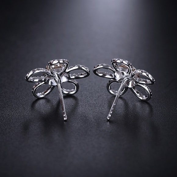 14k Gold 0.89 Ctw Natural Yellow Diamond & Diamond & Flowers Earrings - 4