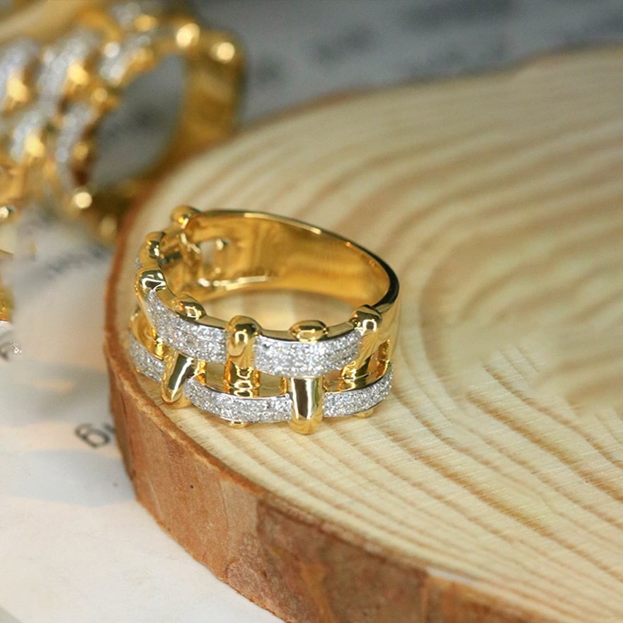 14k Gold 0.4 Ct Natural H Diamond Ring - 2