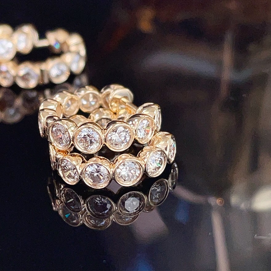 14k Gold 1.3 Ct Natural H Diamond Earrings - 2