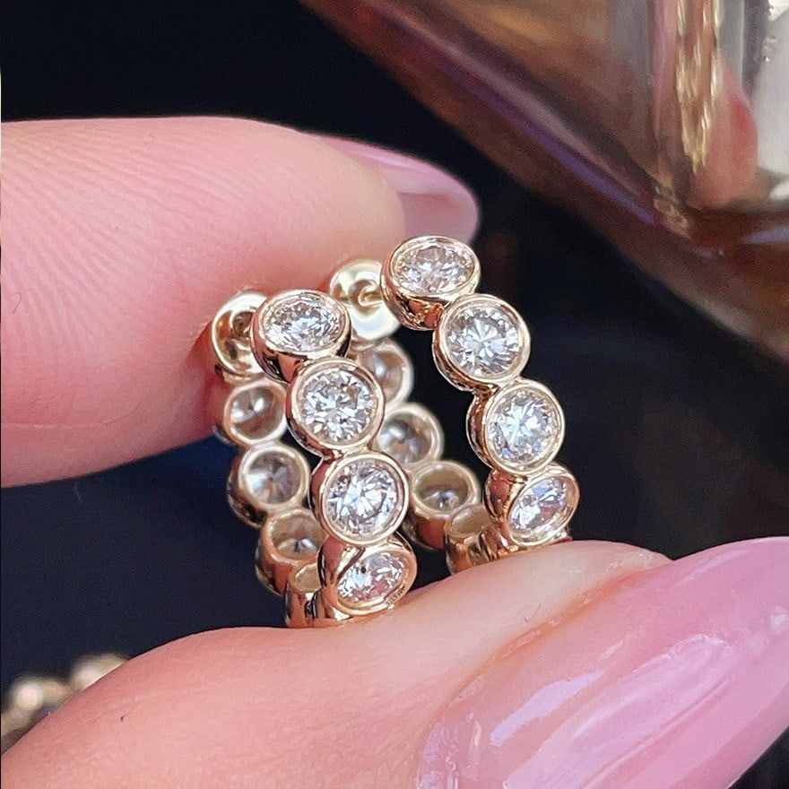 14k Gold 1.3 Ct Natural H Diamond Earrings - 3