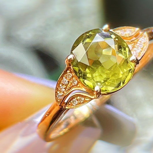 14k Gold 2.1 Ct Natural Tourmaline & Diamond Ring - 2