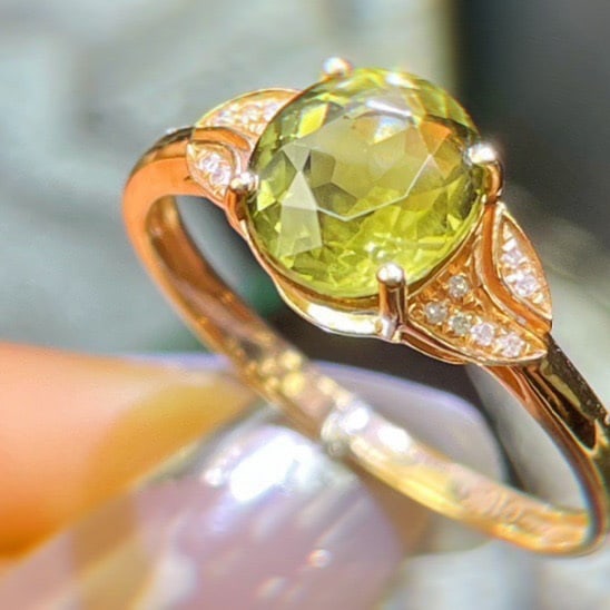 14k Gold 2.1 Ct Natural Tourmaline & Diamond Ring - 4