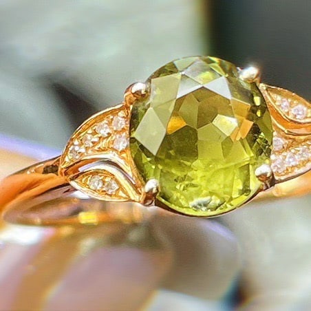14k Gold 2.1 Ct Natural Tourmaline & Diamond Ring - 5
