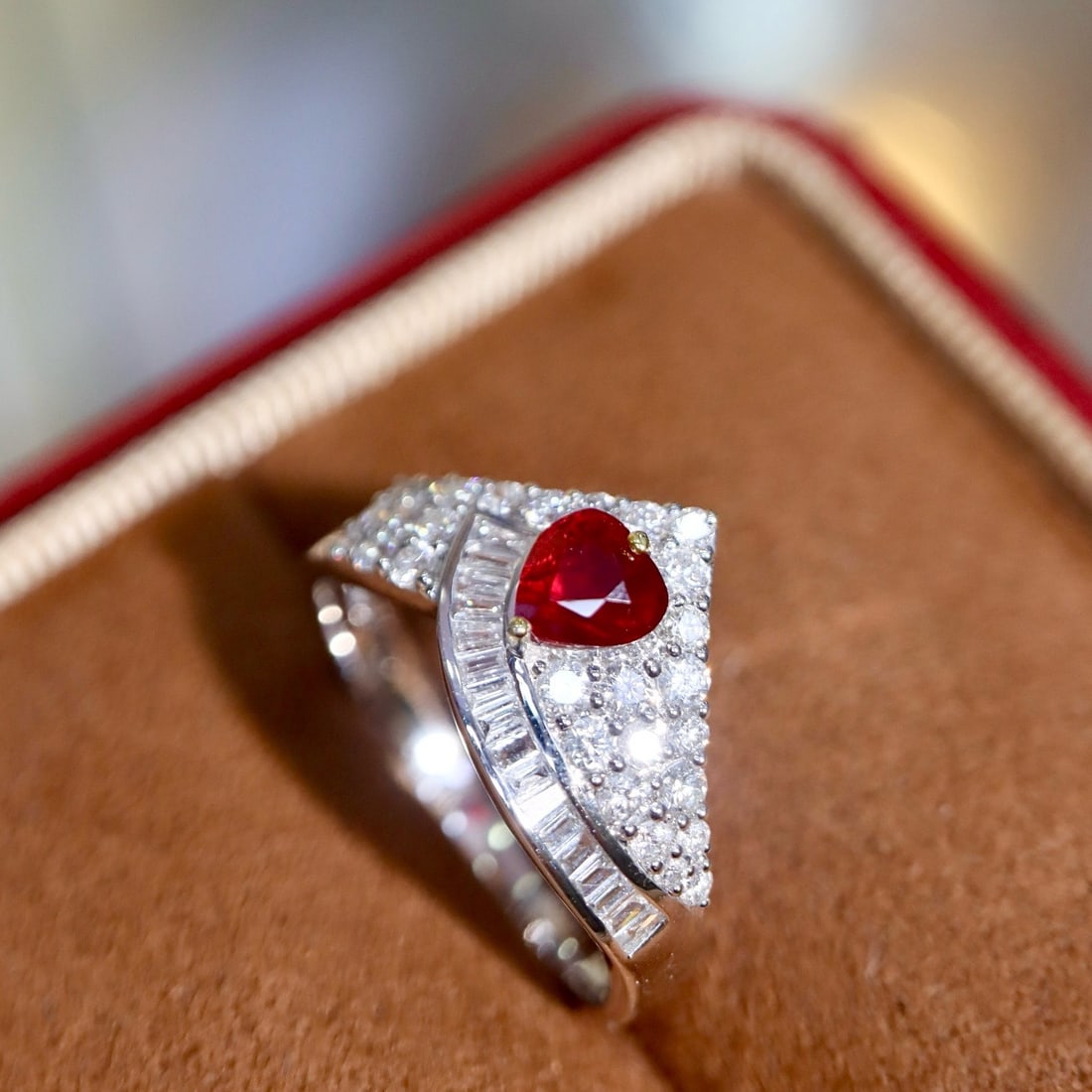 14k Gold 1.08 Ctw Natural Ruby & Diamond Ring - 7