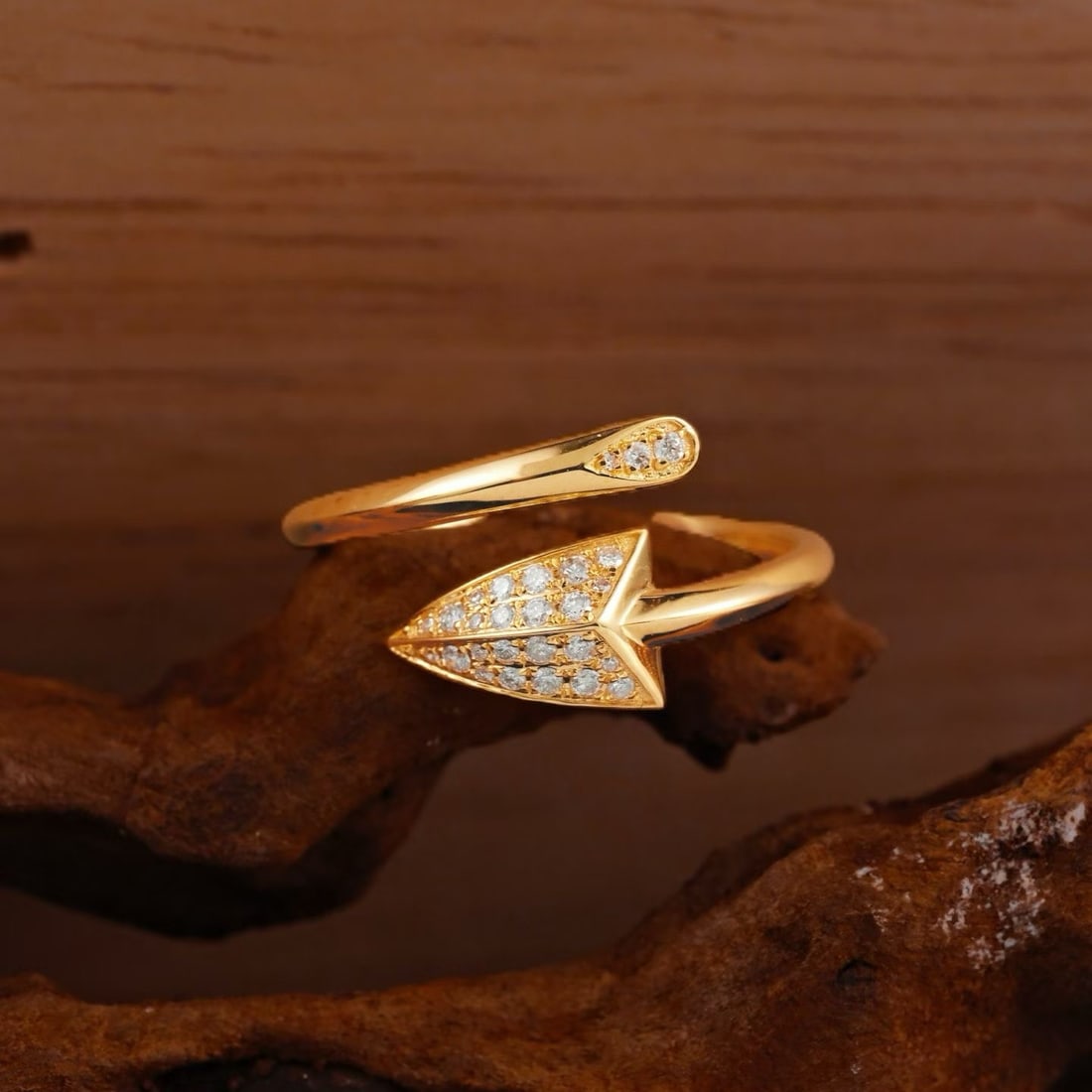 14k Gold 0.17 Ct Natural H Diamond Ring - 4