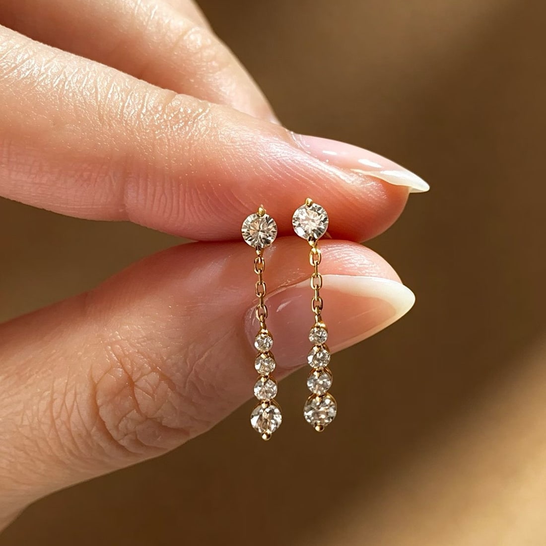 14k Gold 0.5 Ct Natural H Diamond Earrings - 2