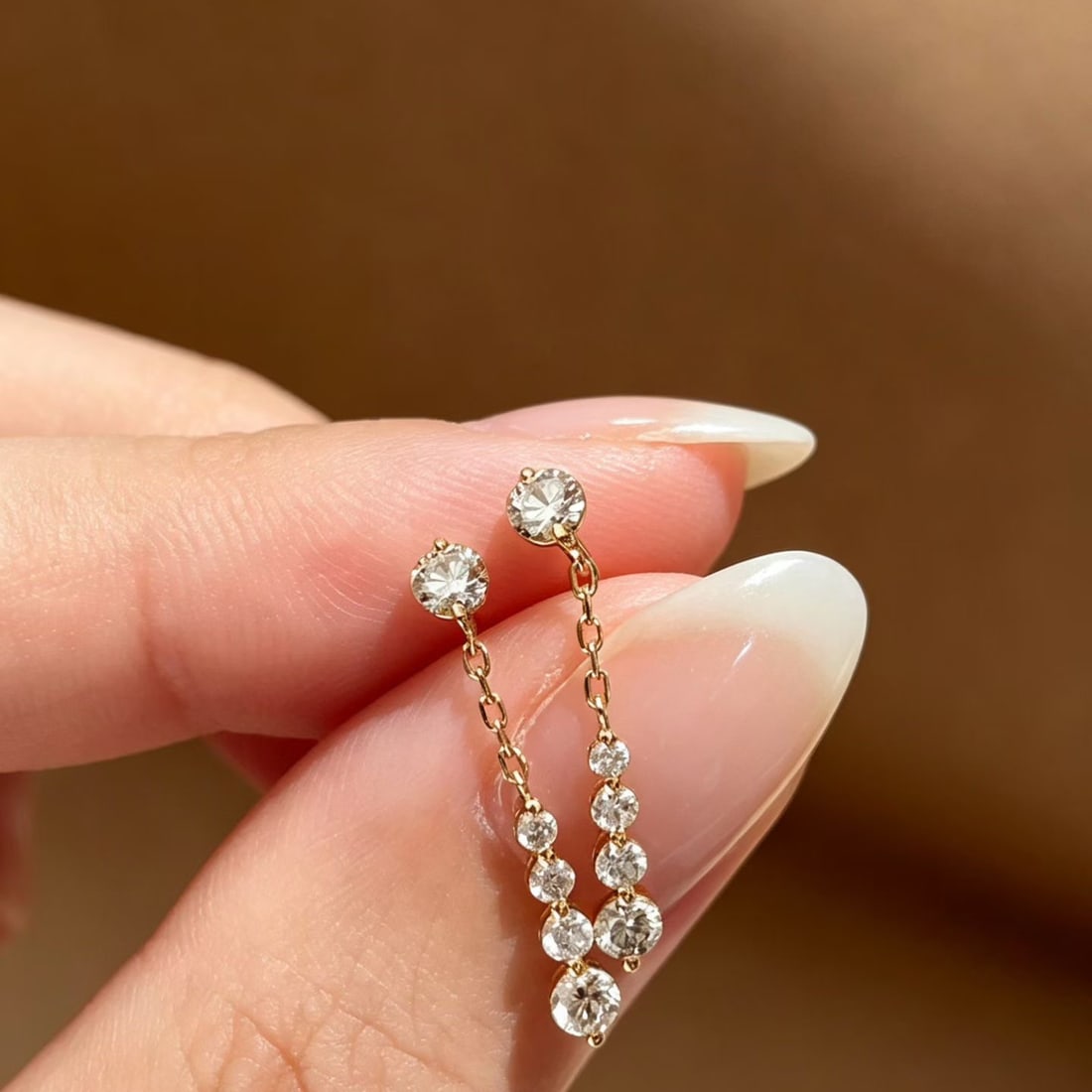 14k Gold 0.5 Ct Natural H Diamond Earrings - 3