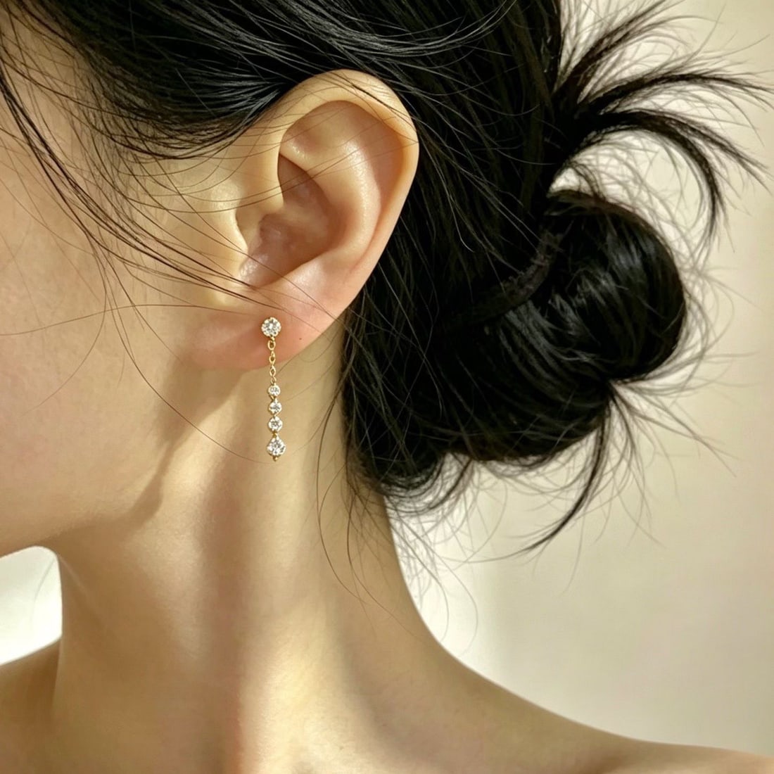14k Gold 0.5 Ct Natural H Diamond Earrings - 4