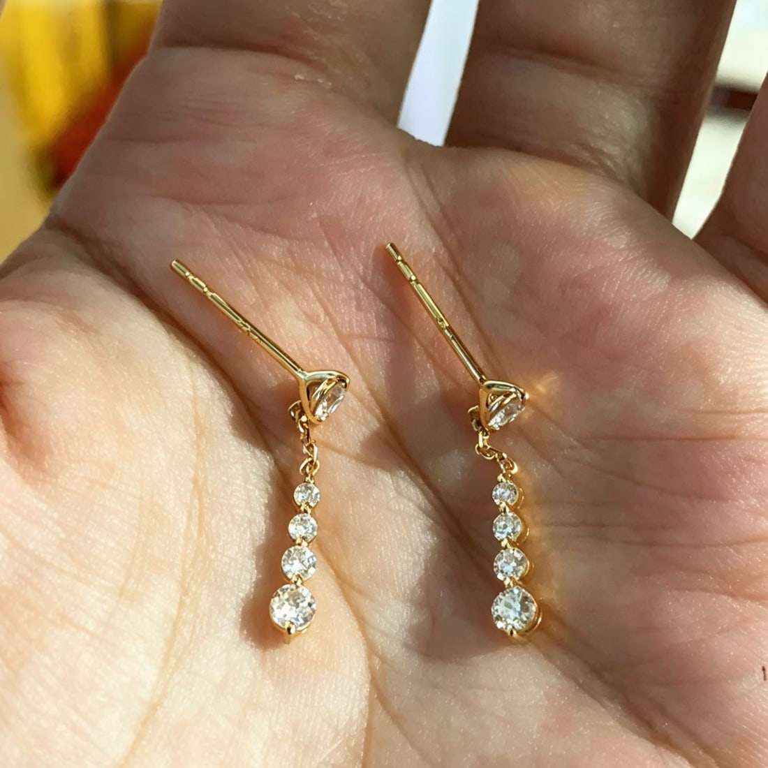 14k Gold 0.5 Ct Natural H Diamond Earrings - 5