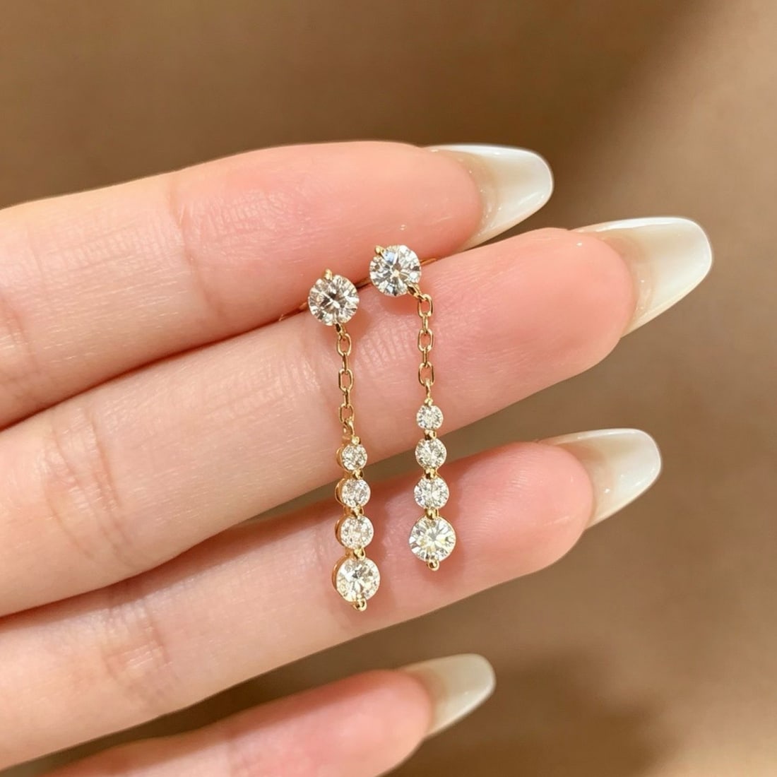 14k Gold 0.5 Ct Natural H Diamond Earrings - 6