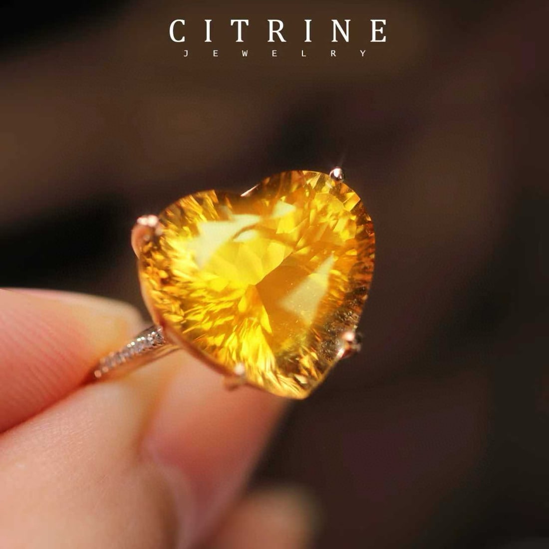14k Gold 9.25 Ctw Natural Citrine & Diamond Ring - 3