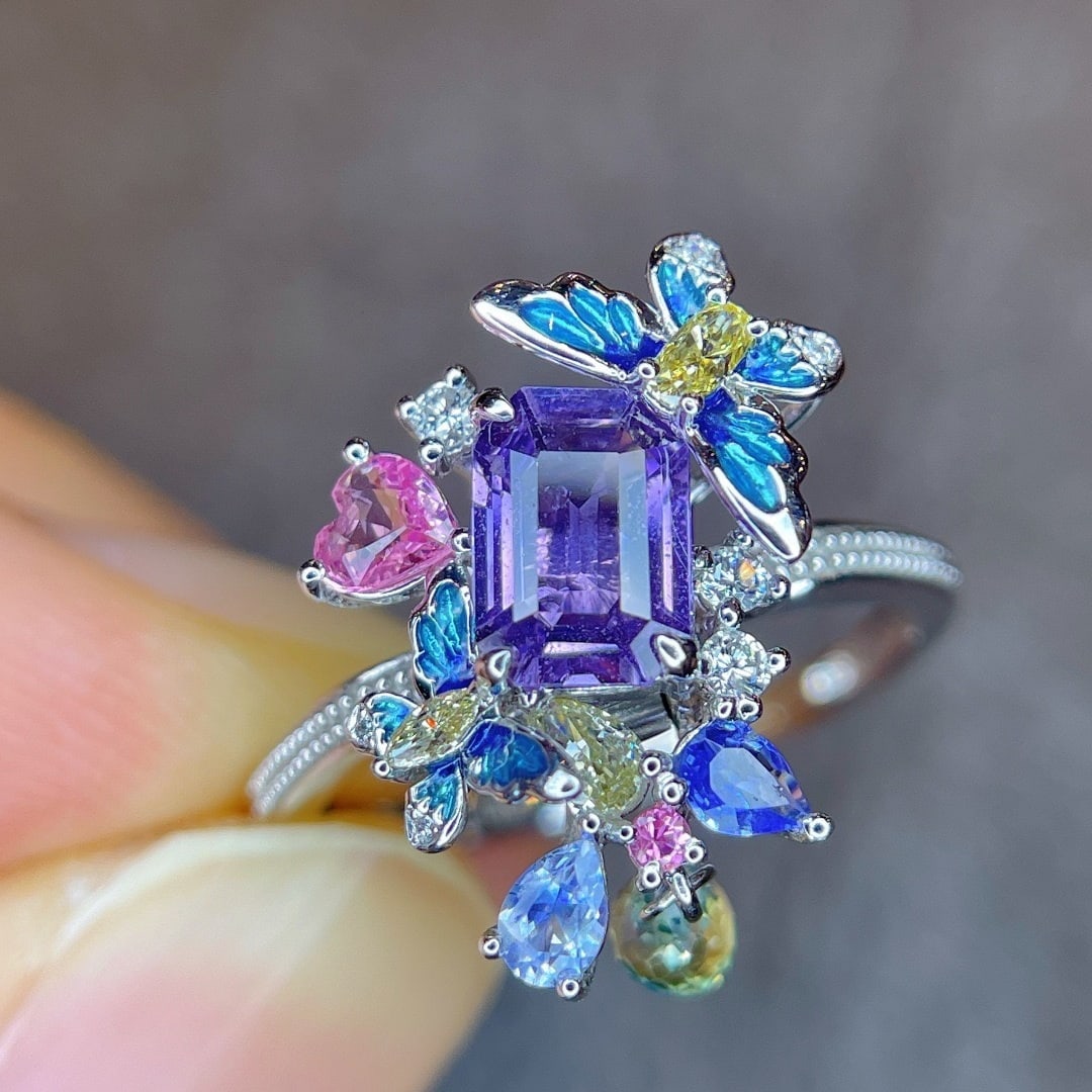 14k Gold 1.66 Ctw Natural Sapphire & Diamond Ring/pendant( Without Chain ) - 7