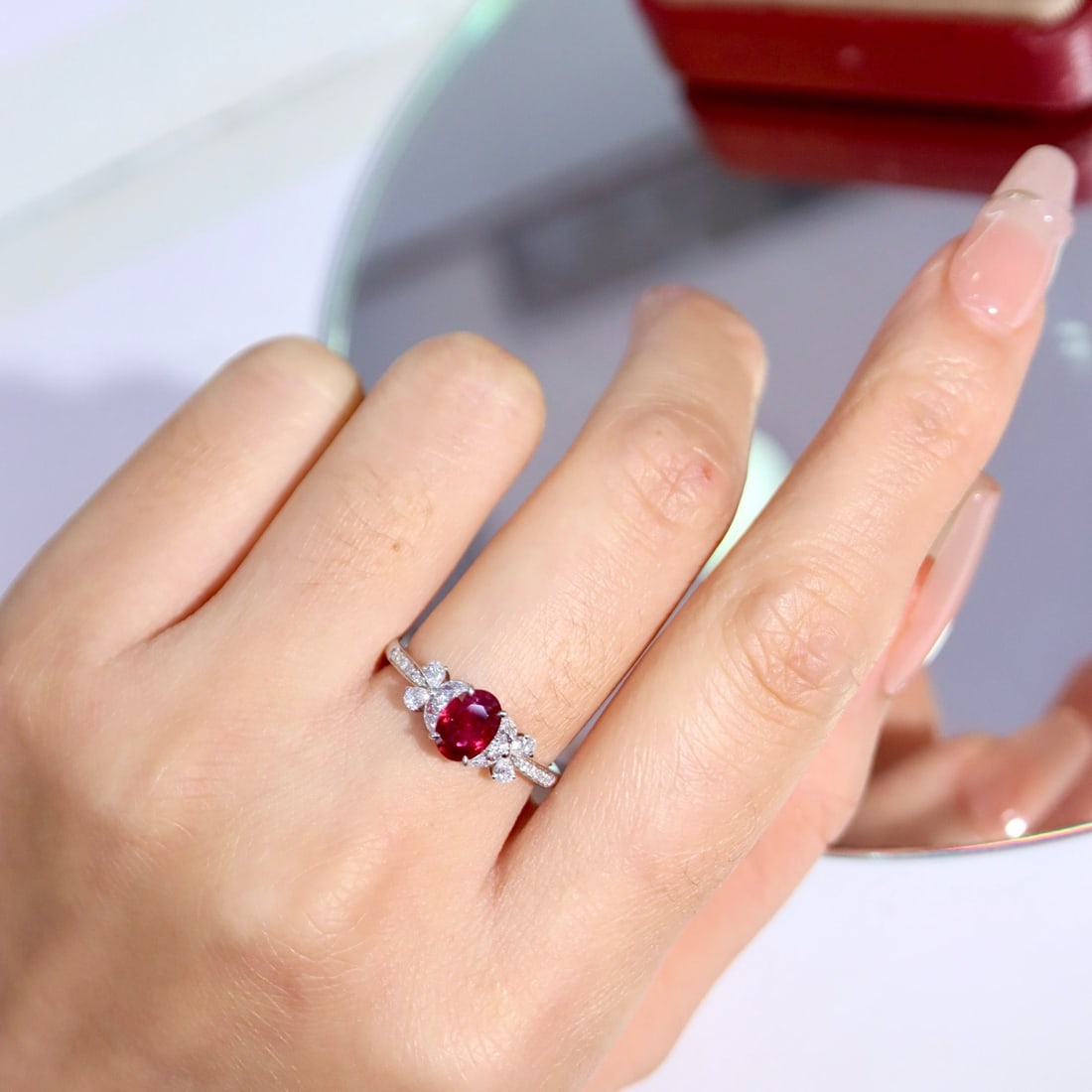 14k Gold 1.21 Ctw Natural Ruby & Diamond Ring - 8