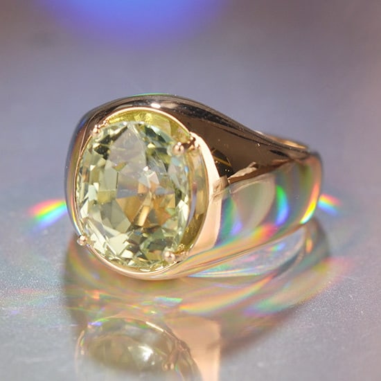 14k Gold 5.65 Ct Natural Tourmaline & Solitaire Ring - 3