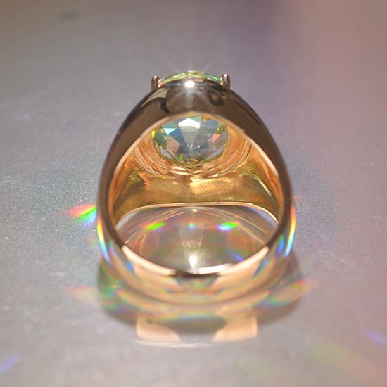 14k Gold 5.65 Ct Natural Tourmaline & Solitaire Ring - 4