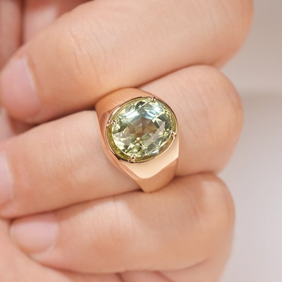 14k Gold 5.65 Ct Natural Tourmaline & Solitaire Ring - 5